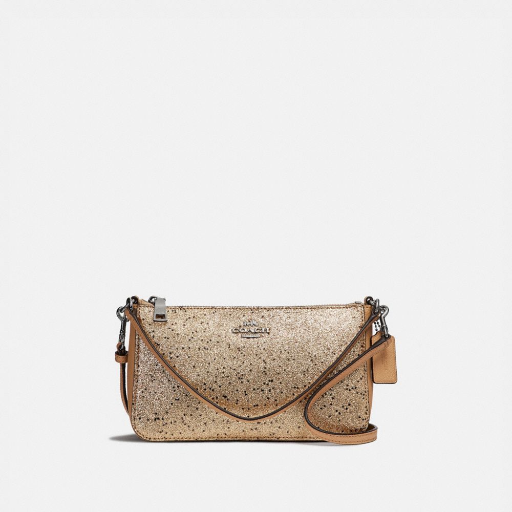 COACH F39656 Top Handle Pouch With Star Glitter GOLD/SILVER