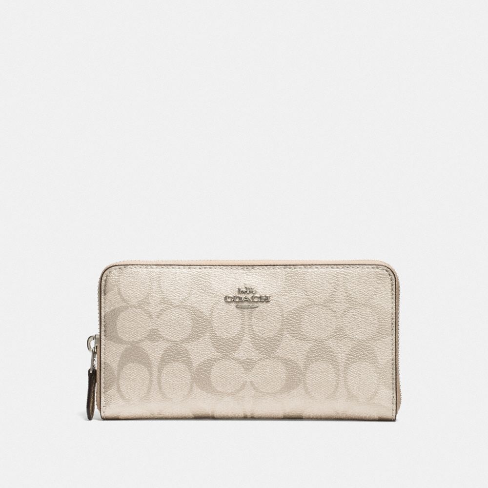 COACH® Outlet  Accordion Zip Wallet In Signature Canvas