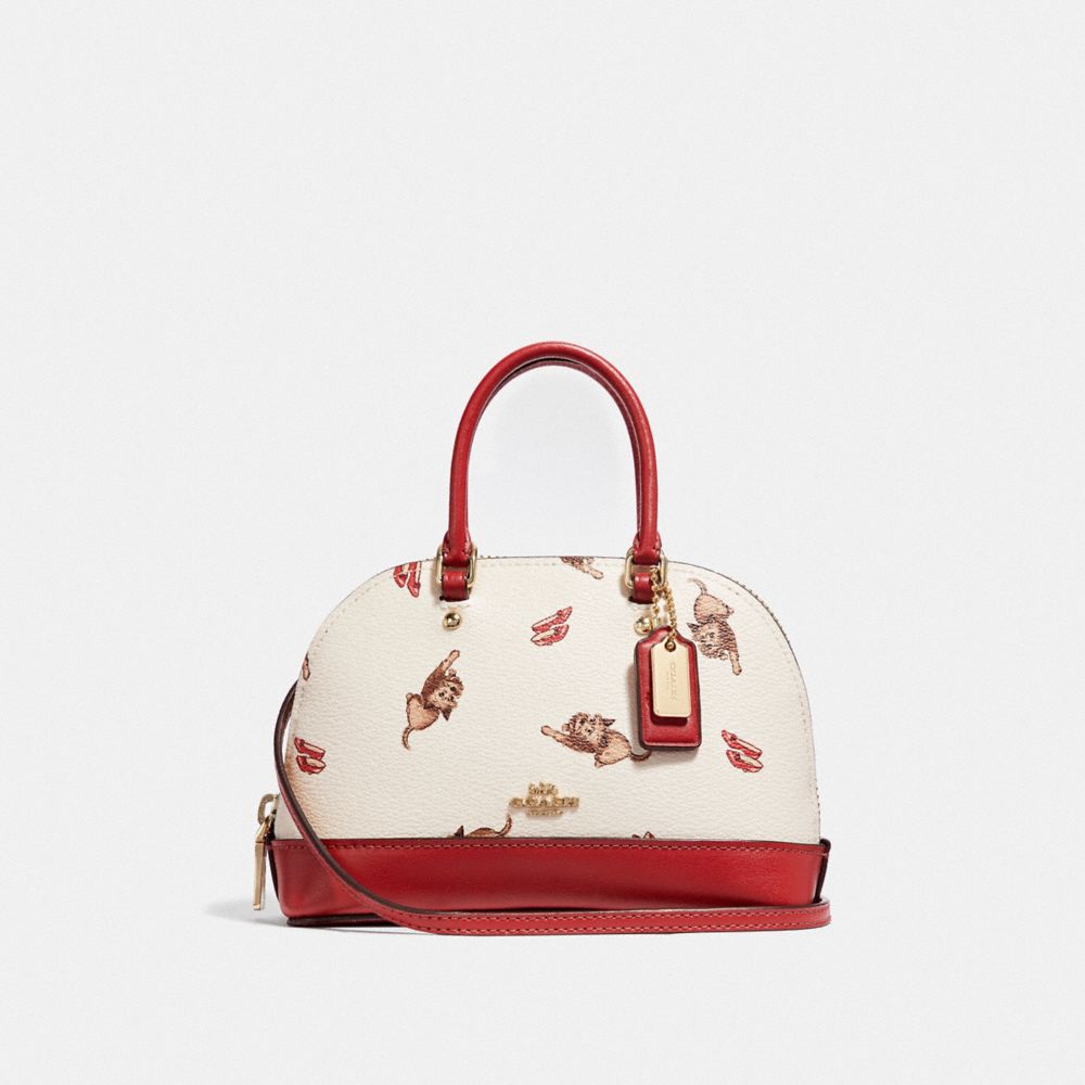 COACH MICRO MINI SIERRA SATCHEL WITH WIZARD OF OZ PRINT - CHALK MULTI/LIGHT GOLD - F39701