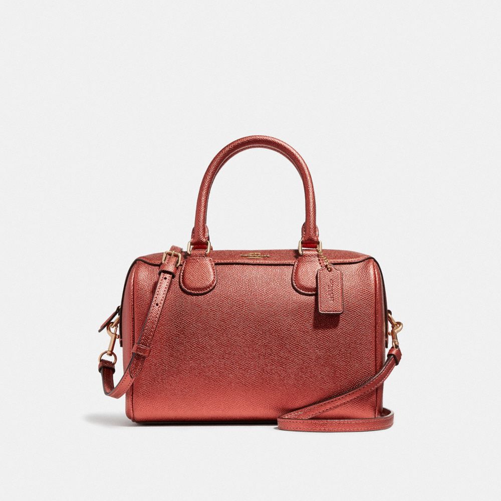 MINI BENNETT SATCHEL - F39706 - METALLIC CURRANT/LIGHT GOLD