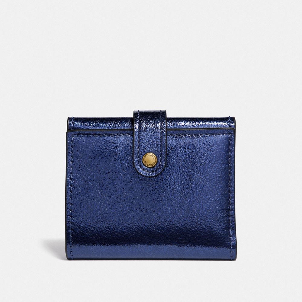 COACH F39707 Small Trifold Wallet B4/METALLIC BLUE