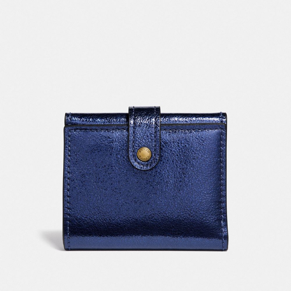 SMALL TRIFOLD WALLET - B4/METALLIC BLUE - COACH F39707