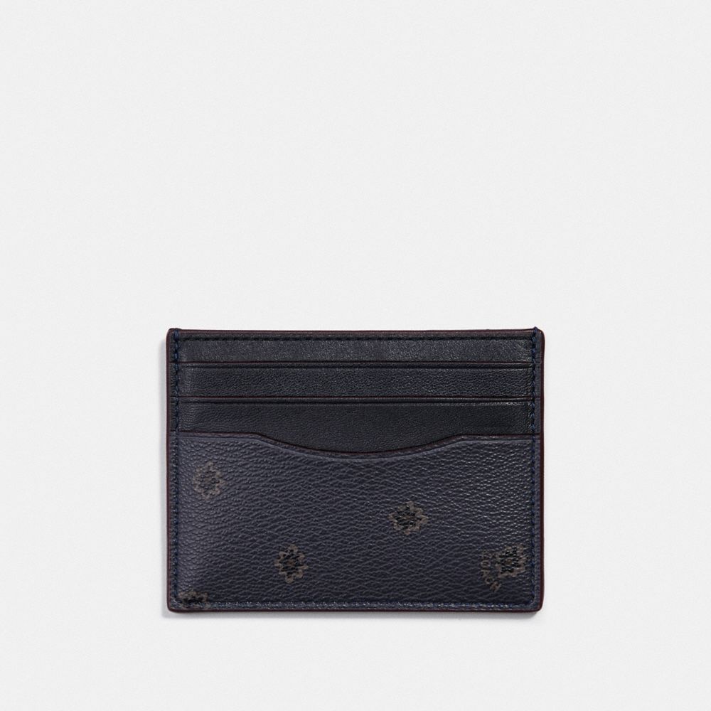 SLIM ID CARD CASE WITH SPIKY DIAMOND PRINT - MIDNIGHT NAVY MULTI/BLACK ANTIQUE NICKEL - COACH F39761