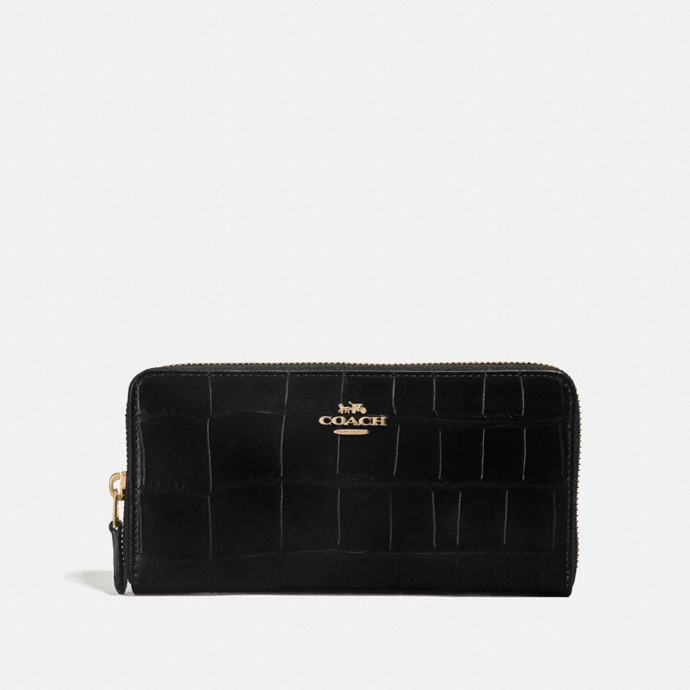 ACCORDION ZIP WALLET - BLACK/IMITATION GOLD - COACH F39767