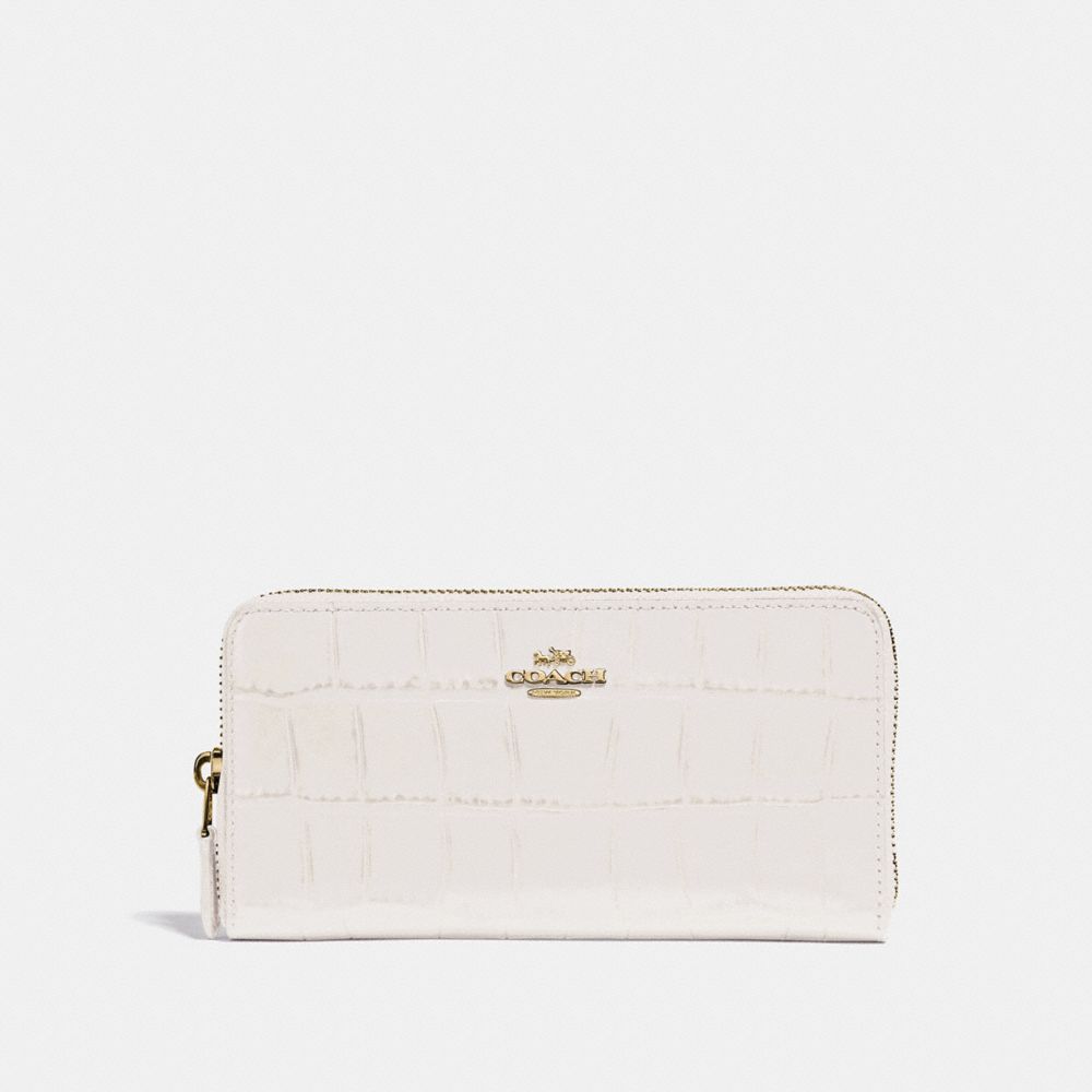 COACH ACCORDION ZIP WALLET - CHALK/IMITATION GOLD - F39767