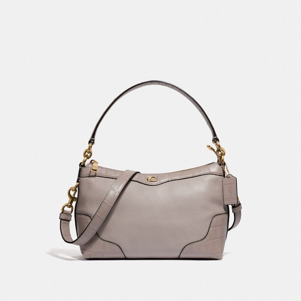 SMALL EAST/WEST IVIE SHOULDER BAG - F39855 - GREY BIRCH/LIGHT GOLD