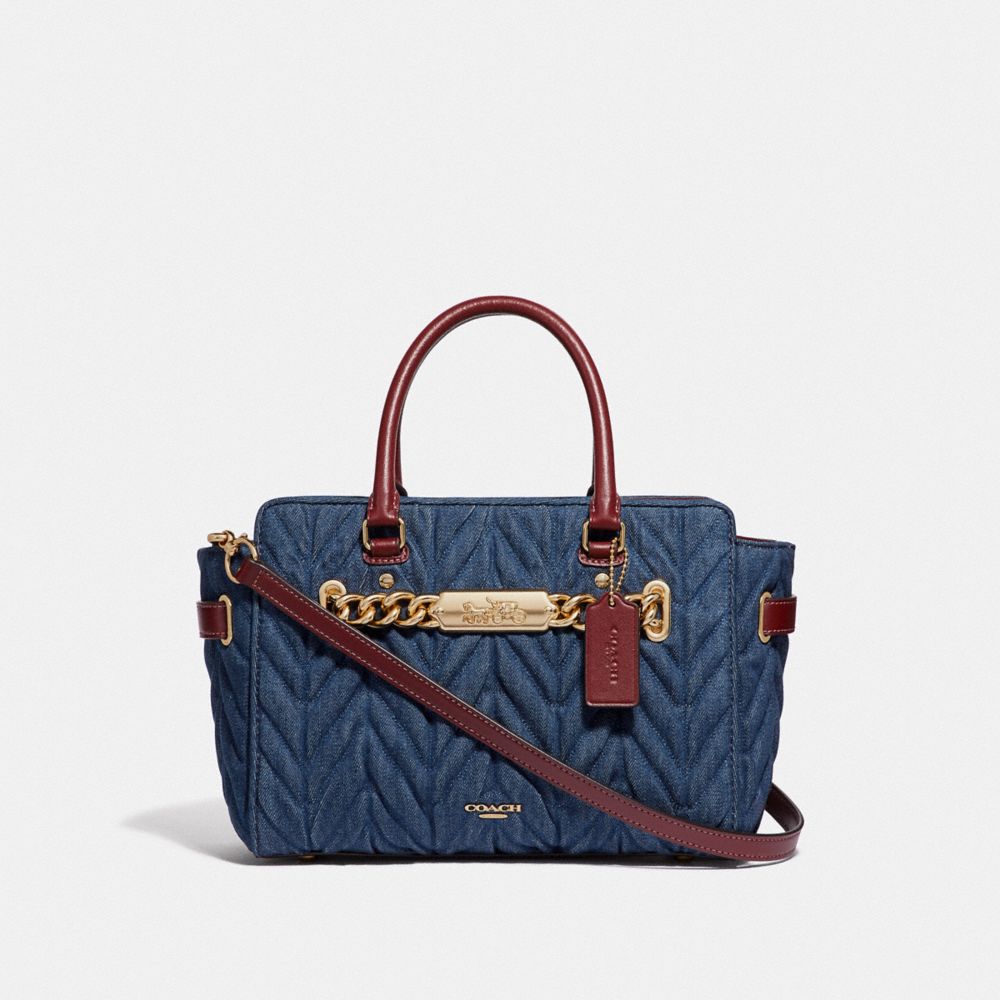 COACH F39905 Blake Carryall 25 With Quilting DENIM/LIGHT GOLD