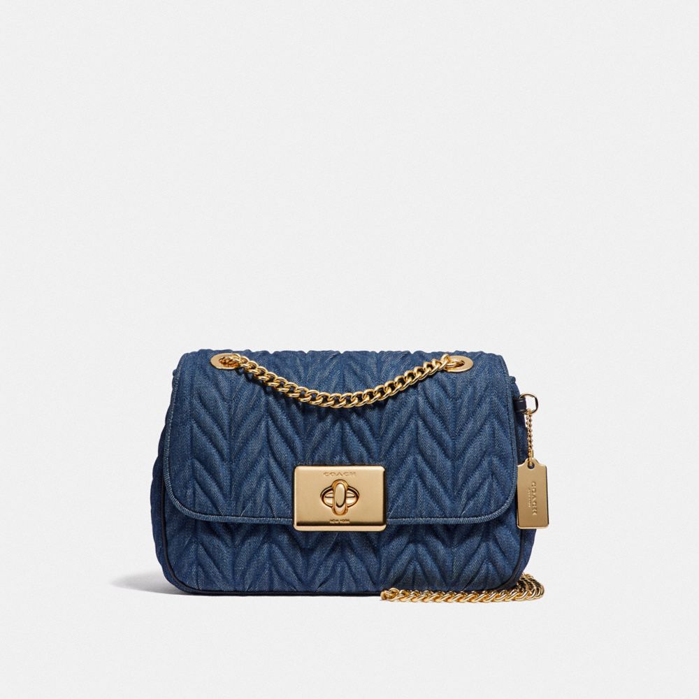 CASSIDY CROSSBODY WITH QUILTING - DENIM/LIGHT GOLD - COACH F39906