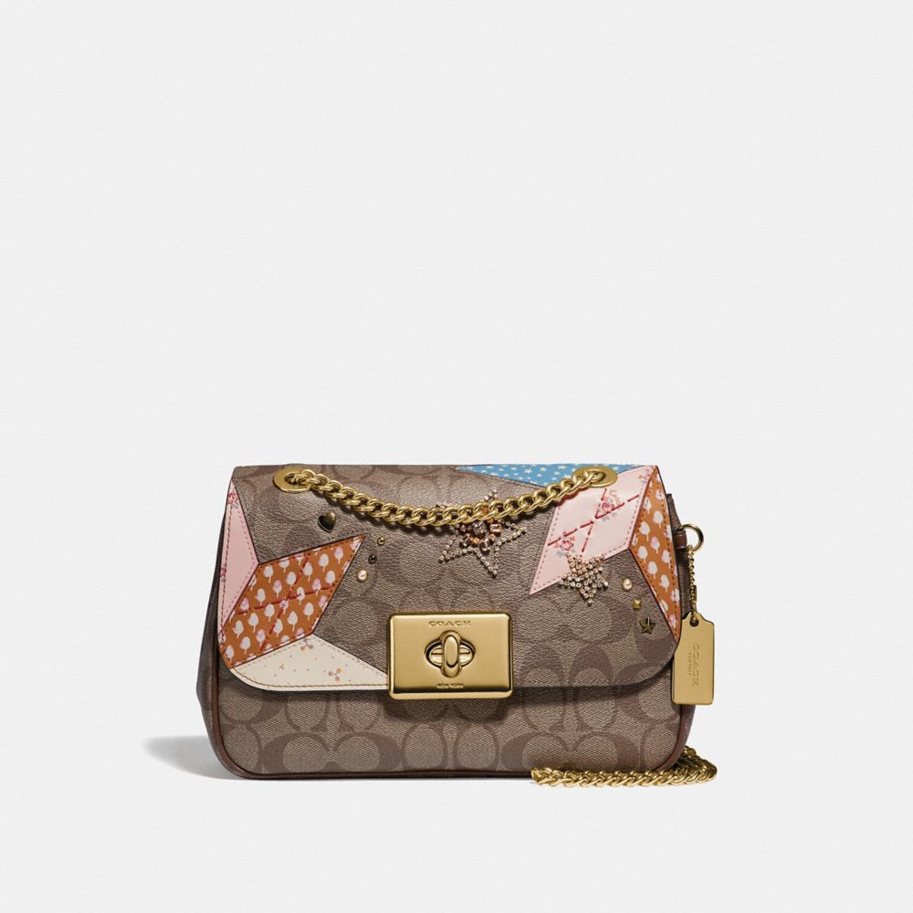 COACH F39918 Cassidy Crossbody In Signature Canvas With Star Patchwork KHAKI MULTI/LIGHT GOLD