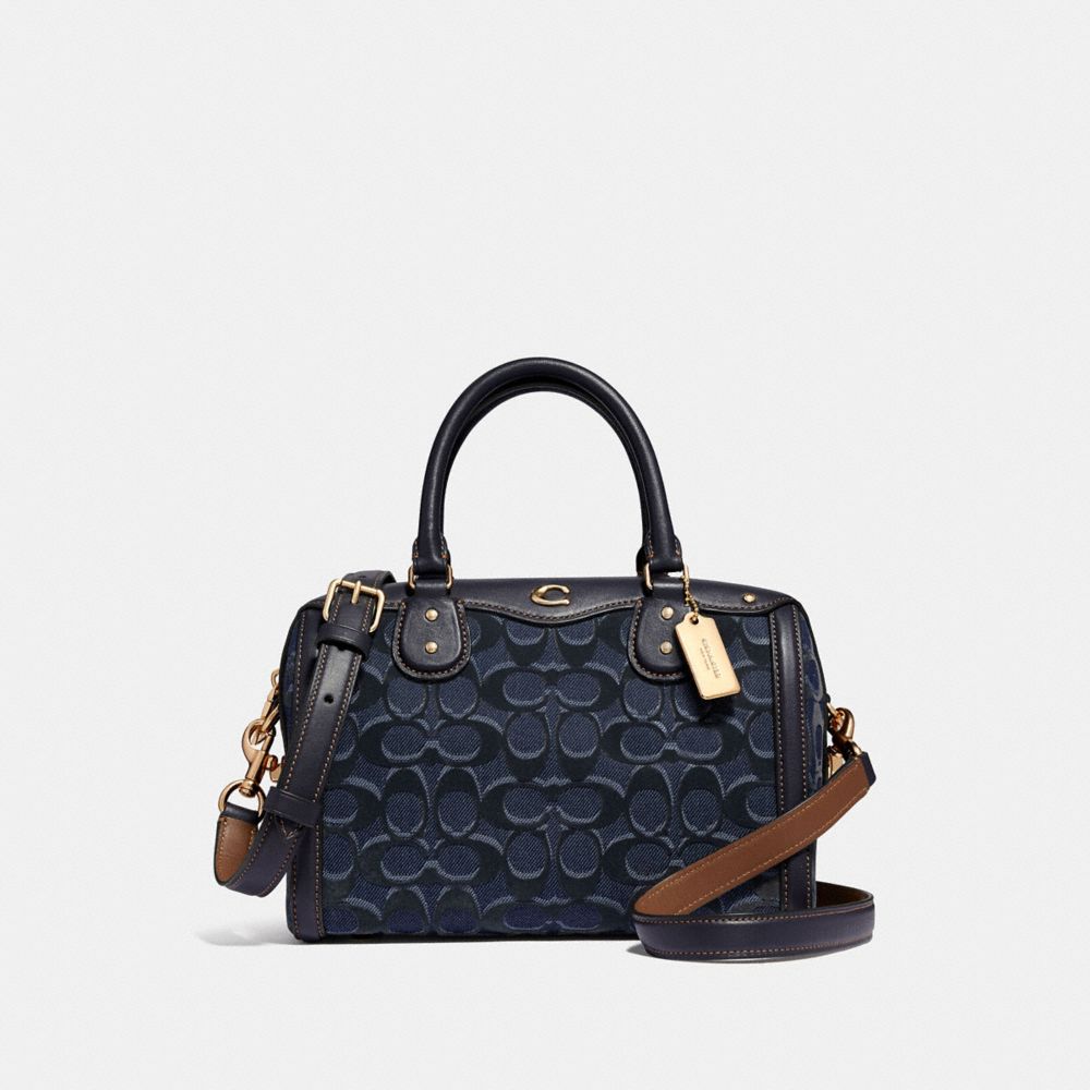 COACH F39920 Ivie Bennett Satchel In Signature Denim DENIM/LIGHT GOLD