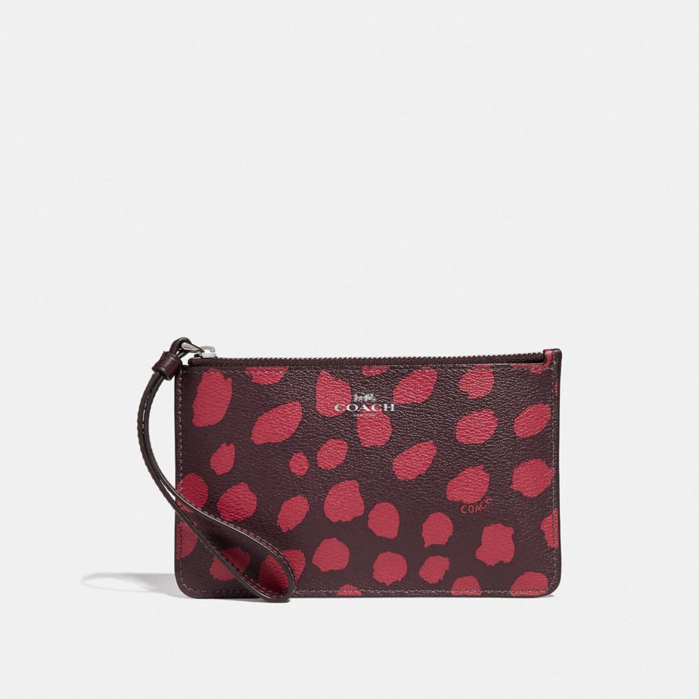 SMALL WRISTLET WITH DEER SPOT PRINT - RASPBERRY/SILVER - COACH F39936