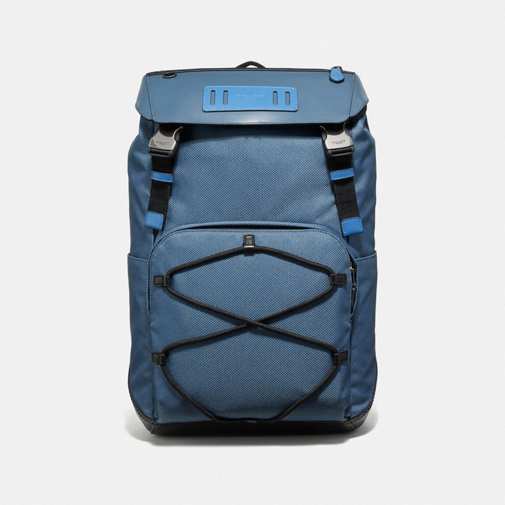 COACH F39945 Terrain Roll Top Backpack PVD BLUE/BLACK ANTIQUE NICKEL