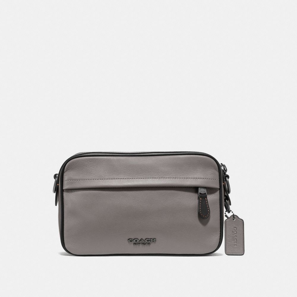 GRAHAM CROSSBODY - F39946 - HEATHER GREY/BLACK ANTIQUE NICKEL