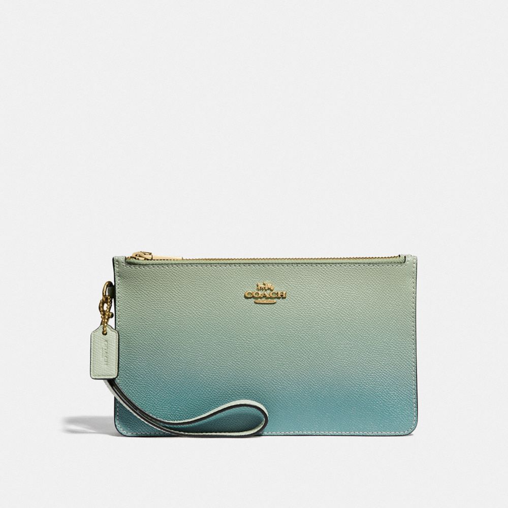 COACH F39961 - CROSBY CLUTCH WITH OMBRE GREEN MULTI/IMITATION GOLD