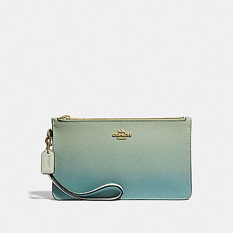 COACH F39961 CROSBY CLUTCH WITH OMBRE GREEN-MULTI/IMITATION-GOLD