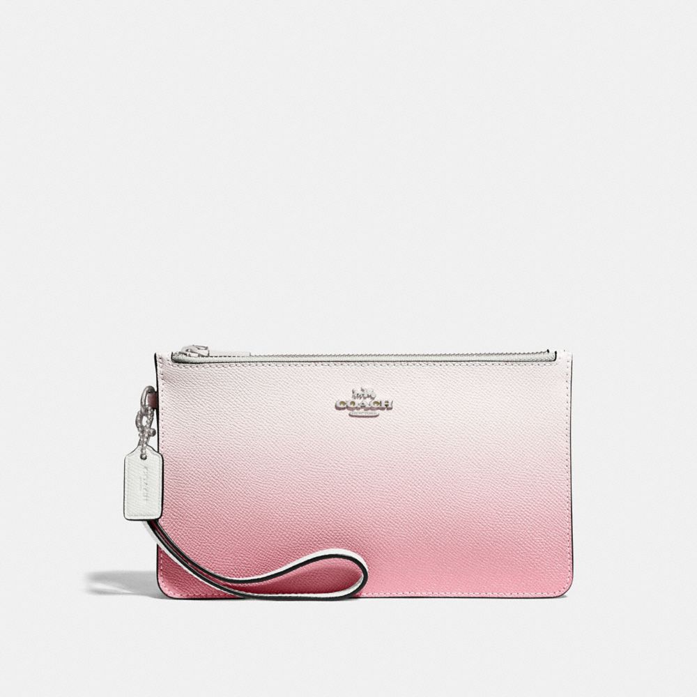 COACH F39961 CROSBY CLUTCH WITH OMBRE PINK MULTI/SILVER