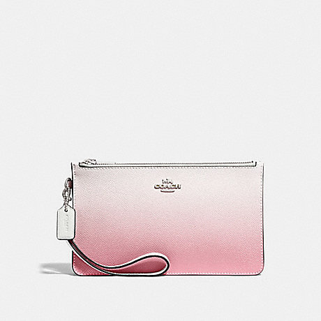 COACH F39961 CROSBY CLUTCH WITH OMBRE PINK MULTI/SILVER