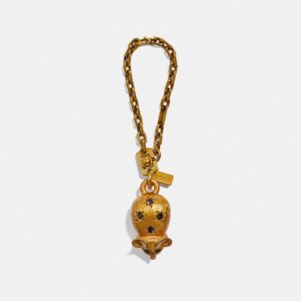 JEWELED MOUSE BAG CHARM - F39969 - B4/BRASS