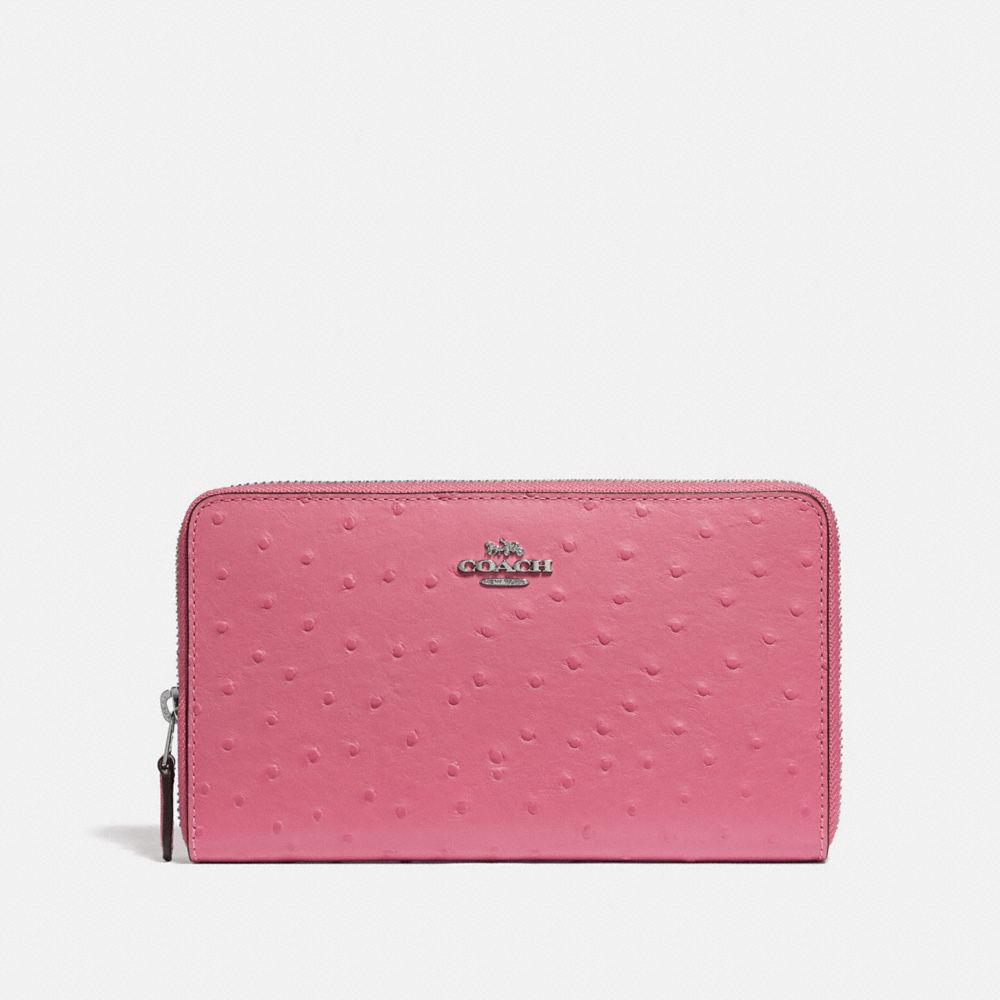 COACH F39985 CONTINENTAL WALLET STRAWBERRY/SILVER