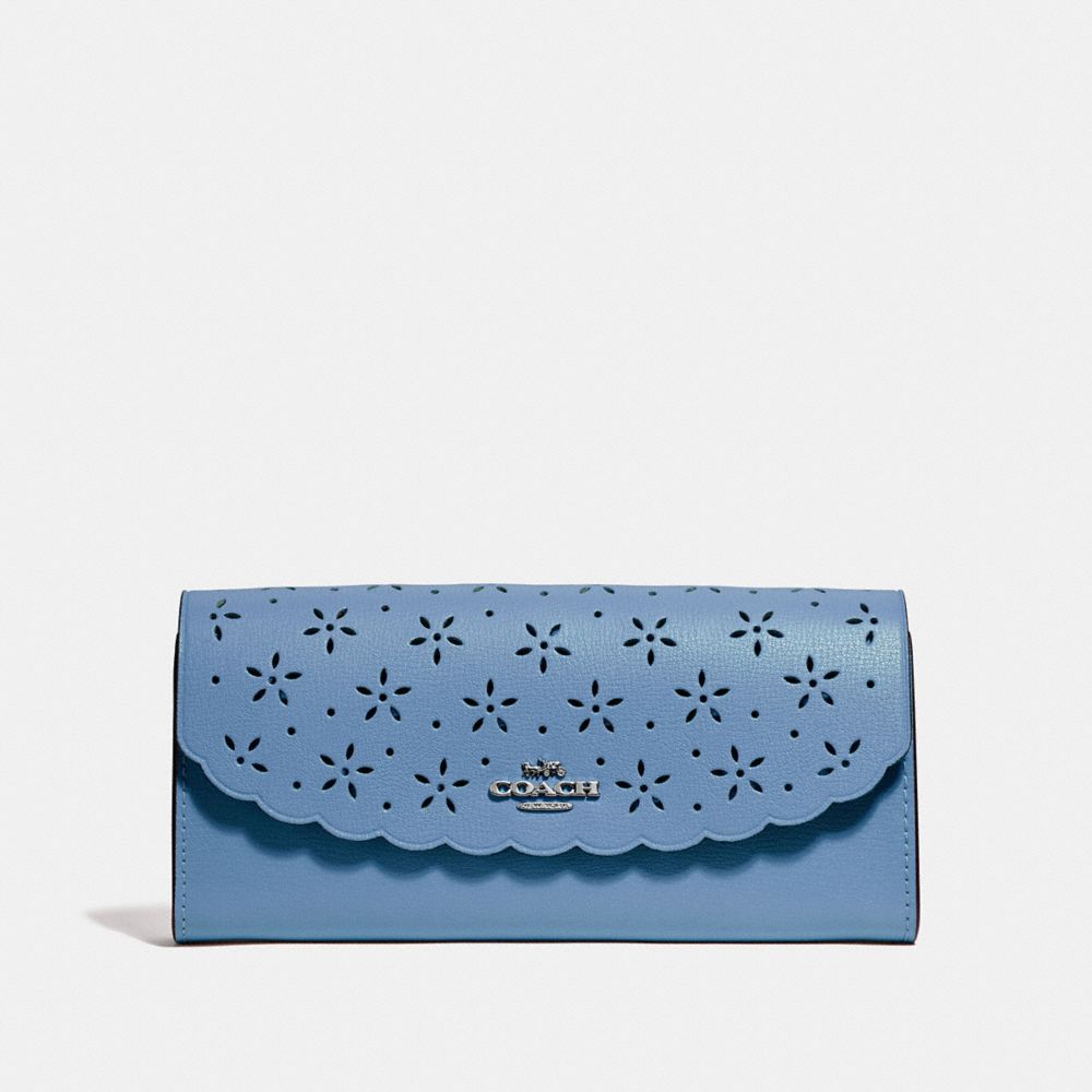 COACH F39997 Slim Envelope Wallet SKY BLUE/MIDNIGHT/SILVER