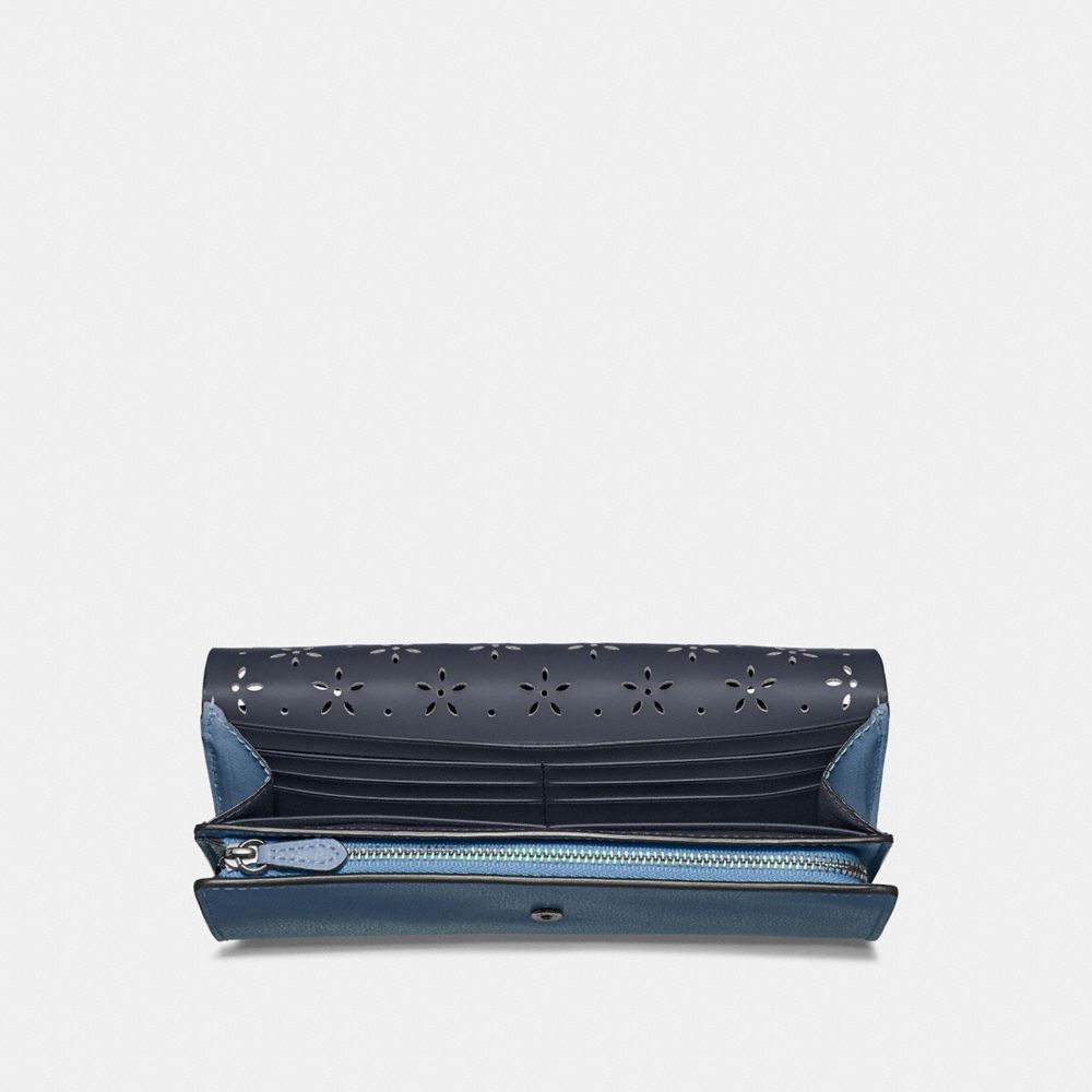 COACH F39997 SLIM ENVELOPE WALLET SKY BLUE/MIDNIGHT/SILVER