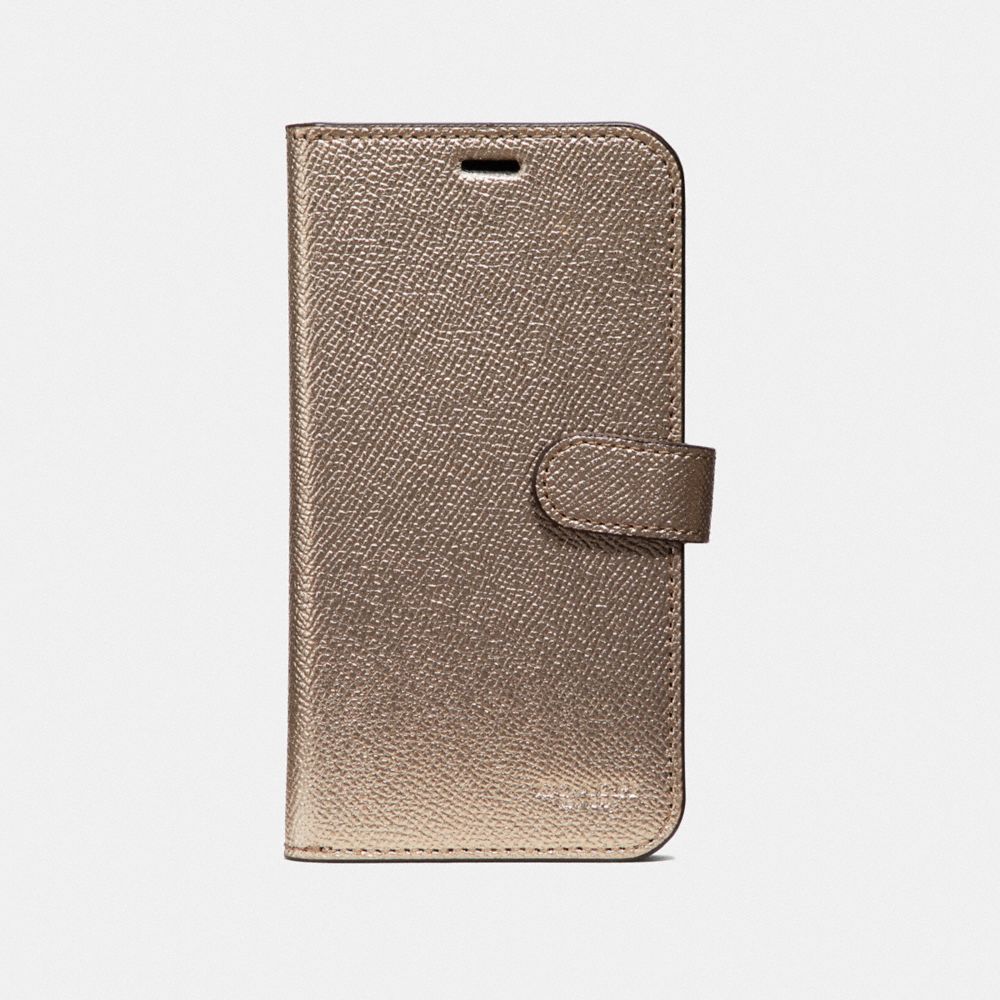 COACH F40355 IPHONE X/XS FOLIO PLATINUM