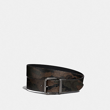 COACH F40361 DAPPED COACH ROLLER CUT-TO-SIZE REVERSIBLE BELT IN SIGNATURE CANVAS WITH HALFTONE CAMO PRINT GREEN-MULTI/BLACK-ANTIQUE-NICKEL