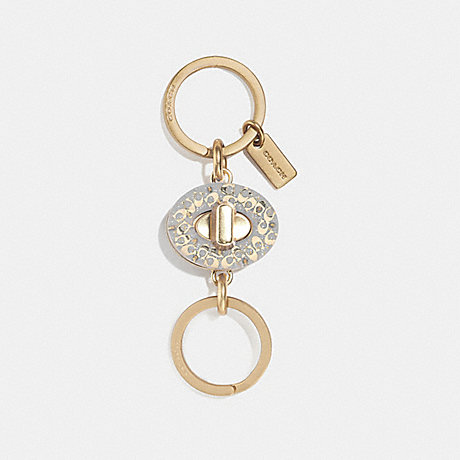 COACH F40682 - SIGNATURE TURNLOCK VALET KEY RING - CHALK/GOLD | COACH ...