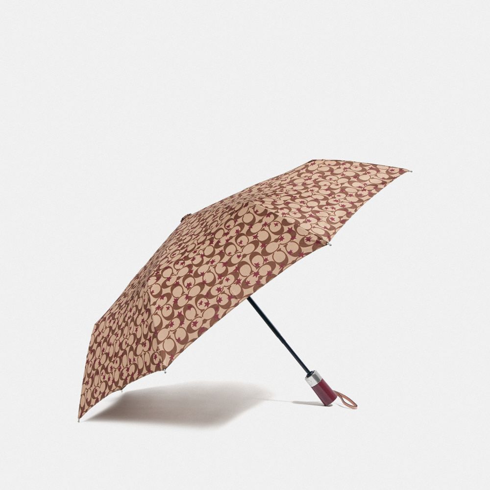 COACH F40988 Umbrella With Pop Star Print KHAKI/MULTICOLOR/SILVER