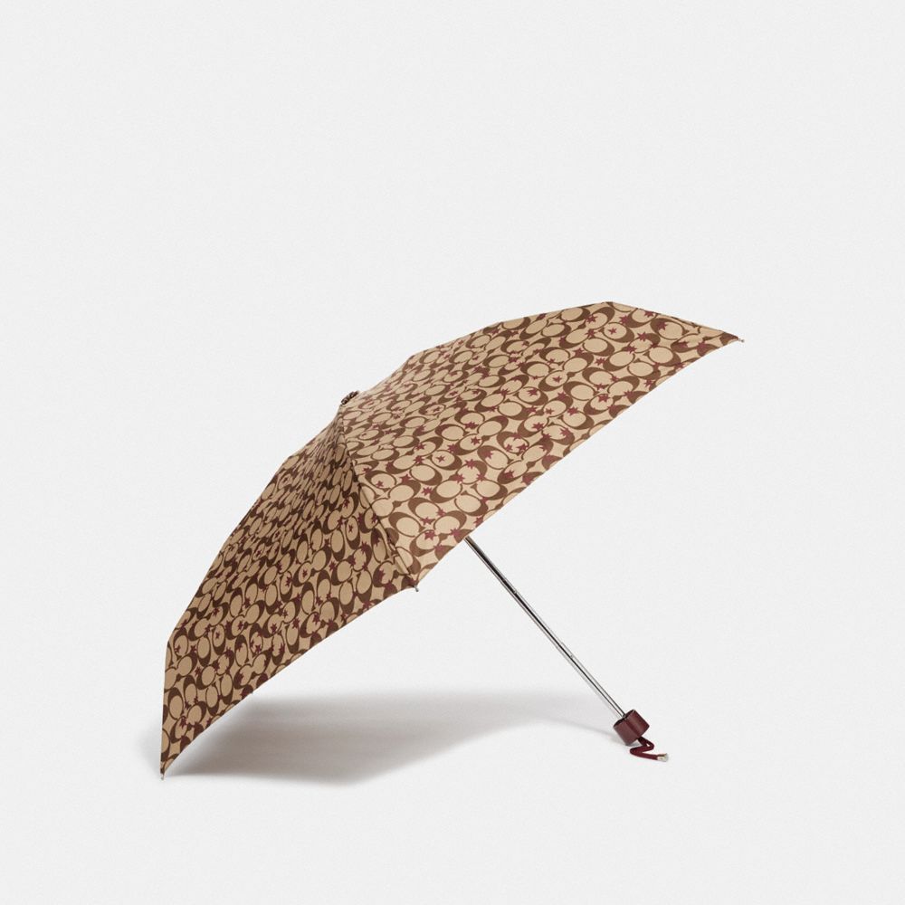 COACH F41063 Mini Umbrella With Pop Star Print KHAKI/MULTICOLOR/SILVER