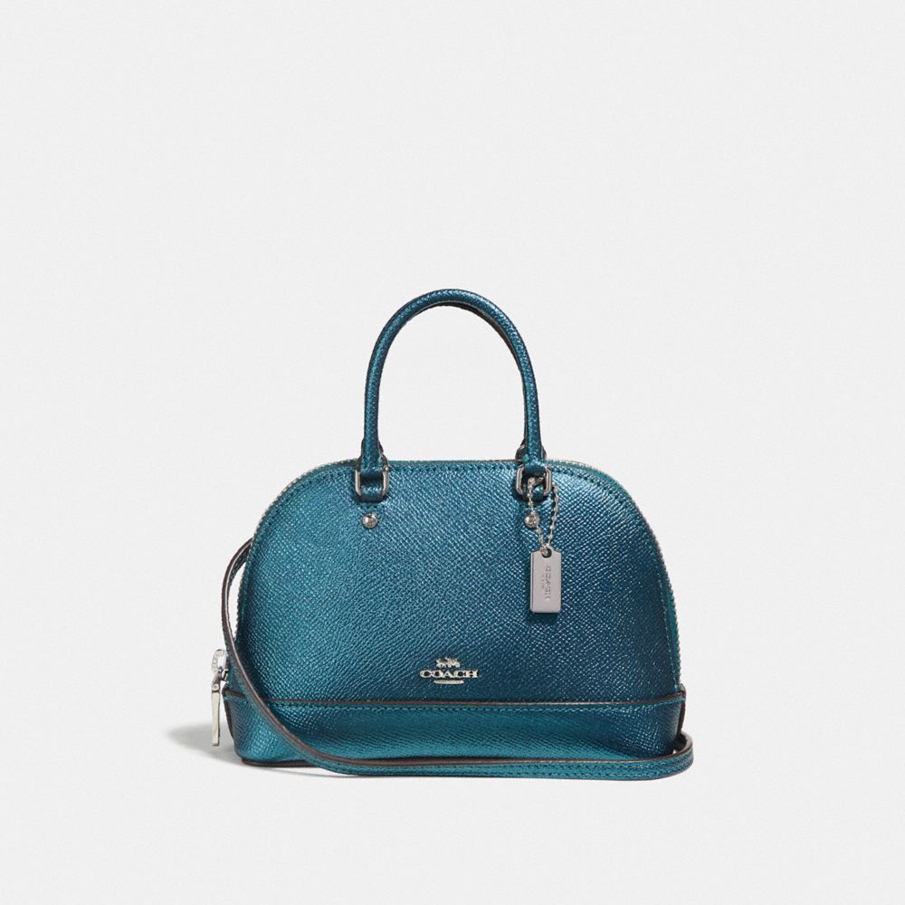 COACH MICRO MINI SIERRA SATCHEL - METALLIC DARK TURQUOISE/SILVER - F41246