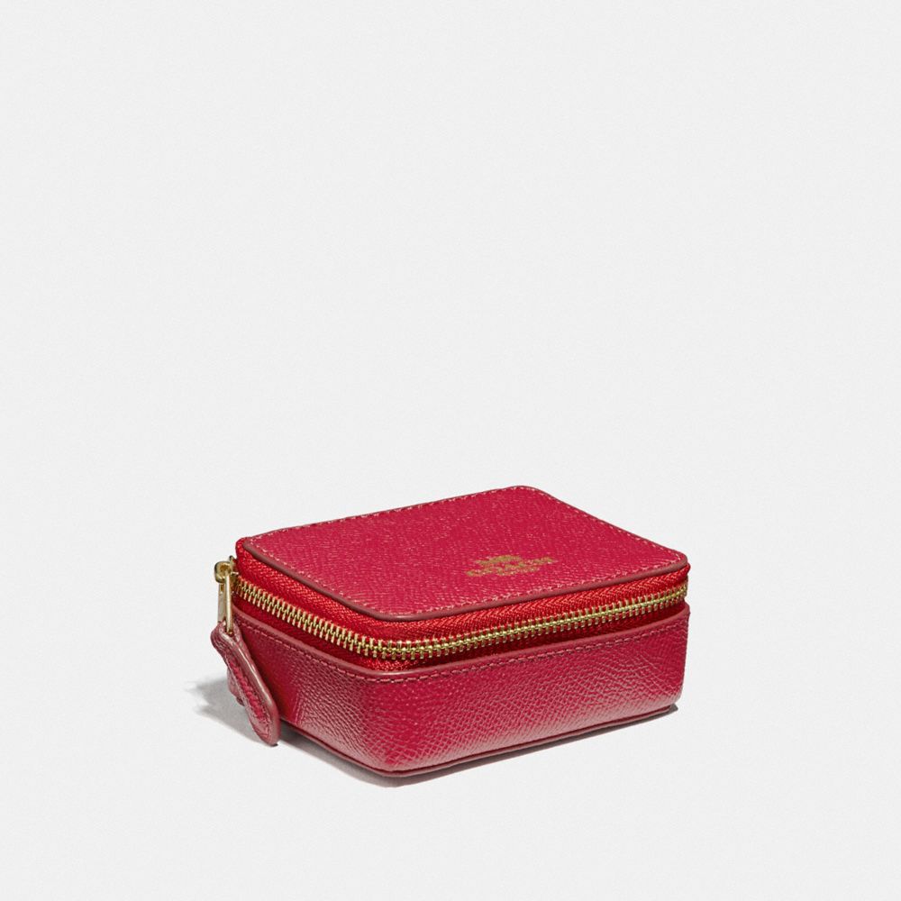 COACH TRIPLE PILL BOX - TRUE RED/LIGHT GOLD - F41289