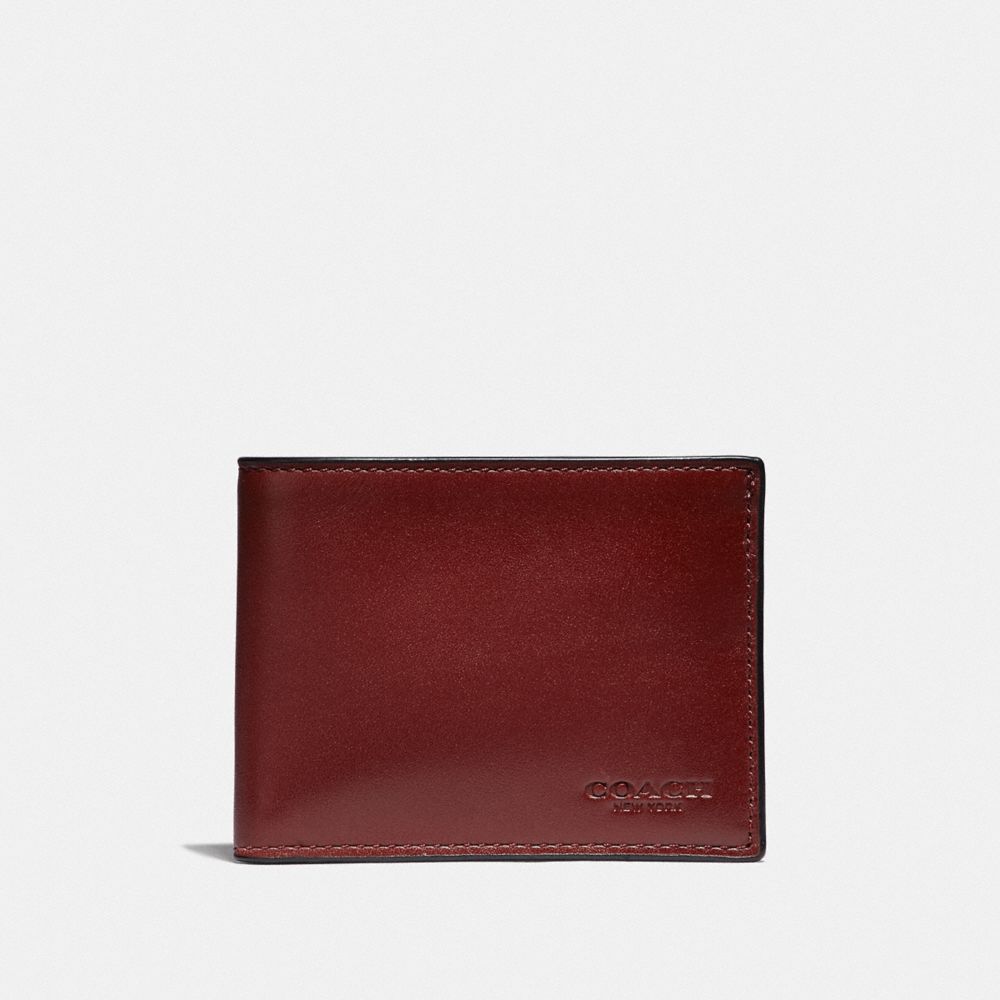 COACH F41327 SLIM BILLFOLD WALLET RED CURRANT