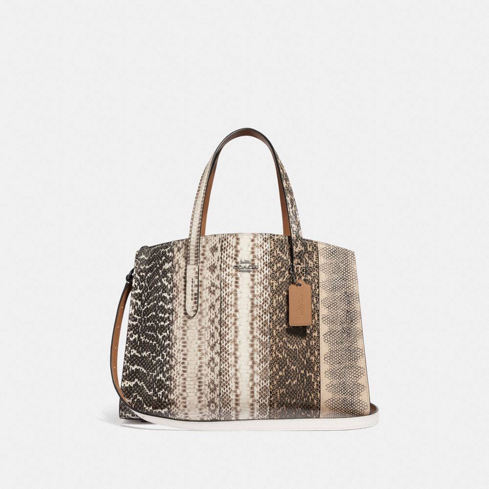 coach charlie carryall metallic