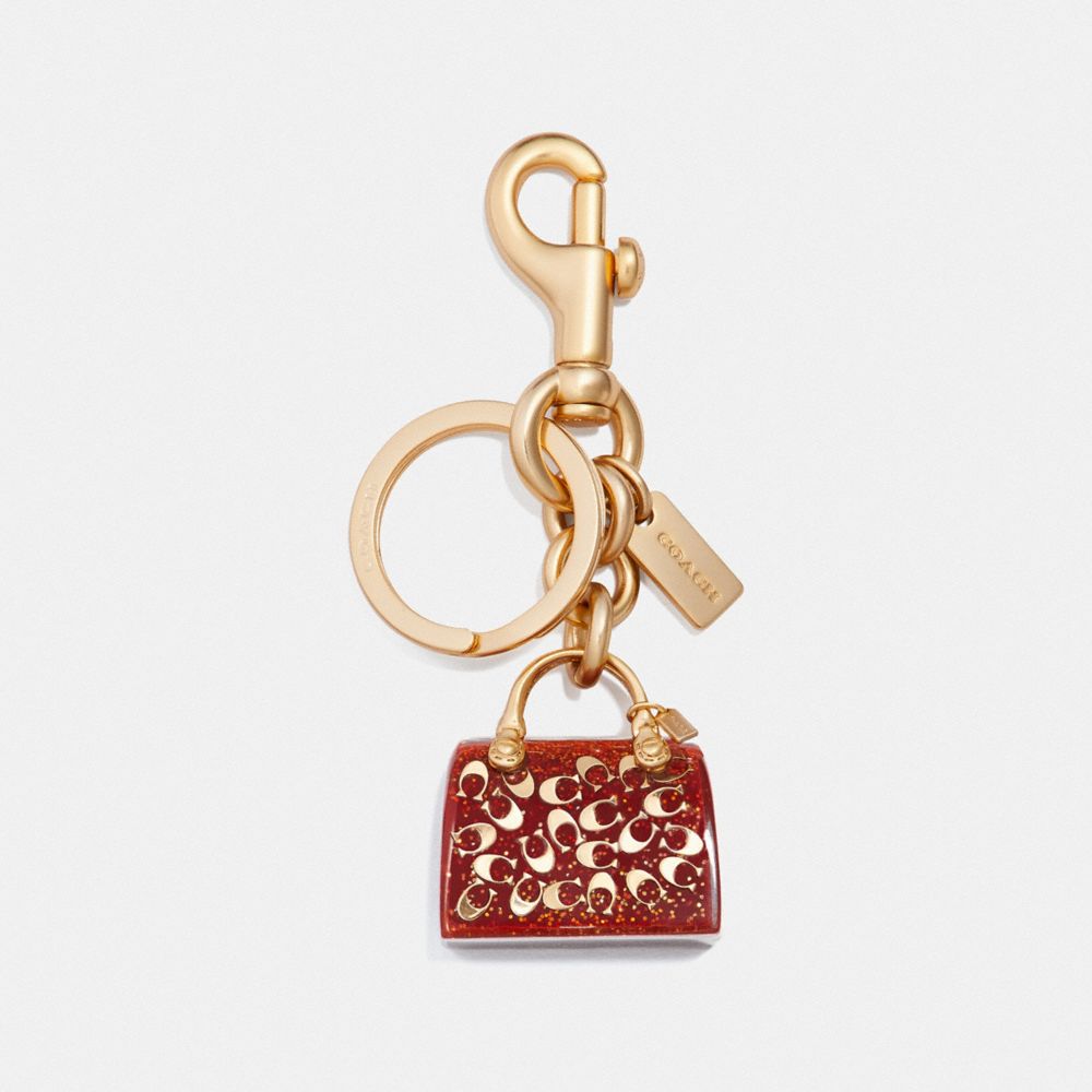 COACH F41412 Handbag Bag Charm TRUE RED/GOLD