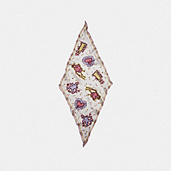 COACH F41498 Keith Haring Silk Diamond Scarf CHALK