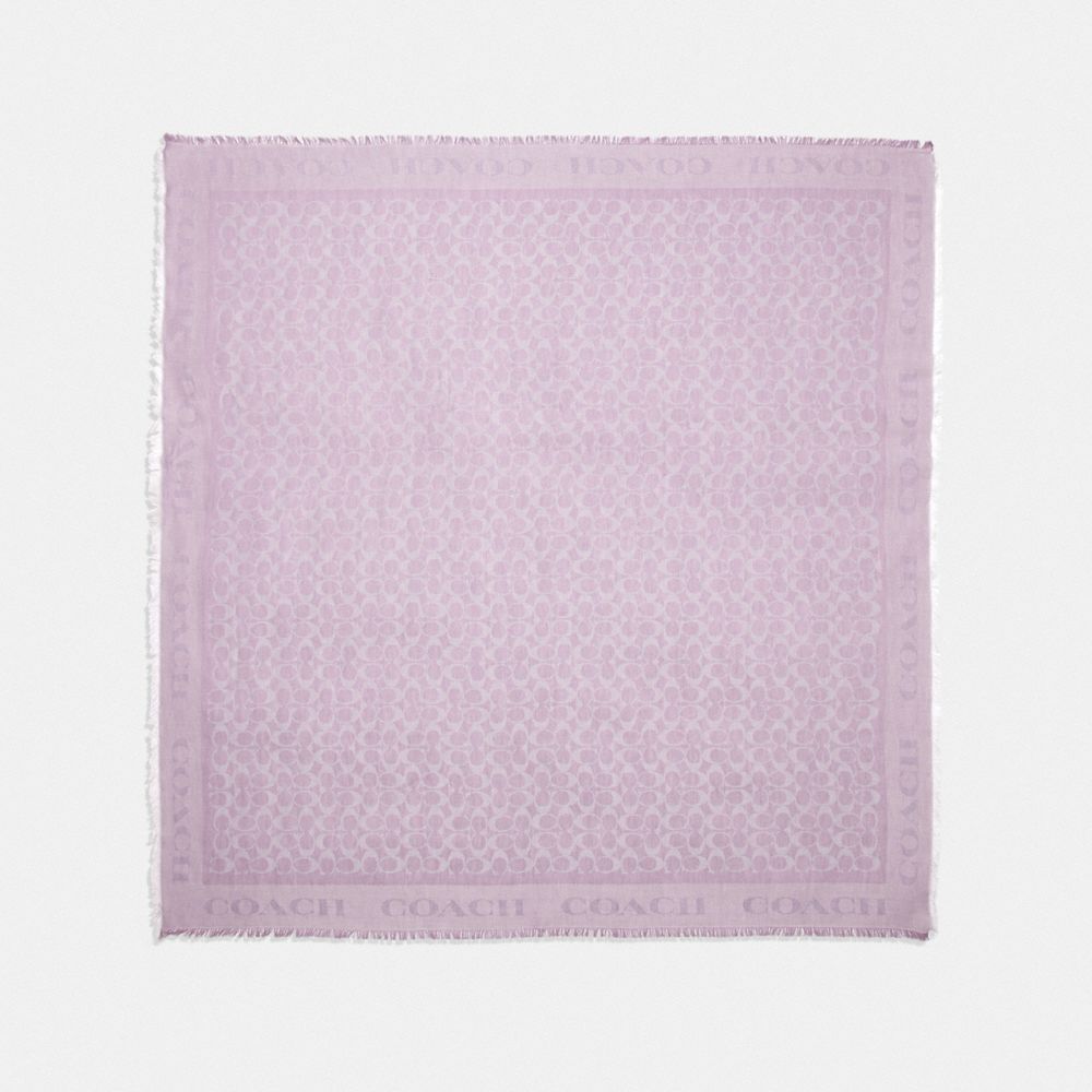 SIGNATURE JACQUARD OVERSIZED SQUARE SCARF - LILAC - COACH F41814