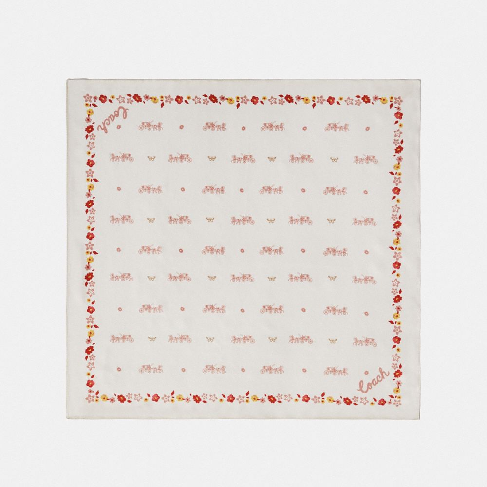 HORSE AND CARRIAGE SILK BANDANA - F41815 - CHALK