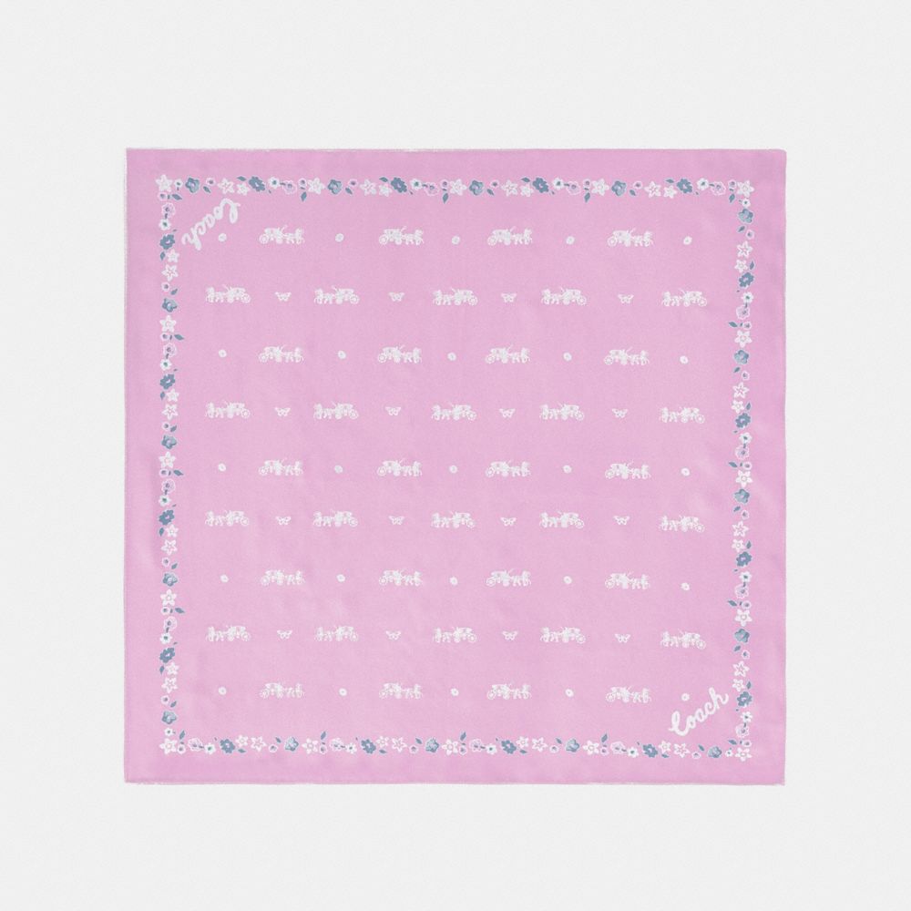 COACH F41815 Horse And Carriage Silk Bandana TULIP