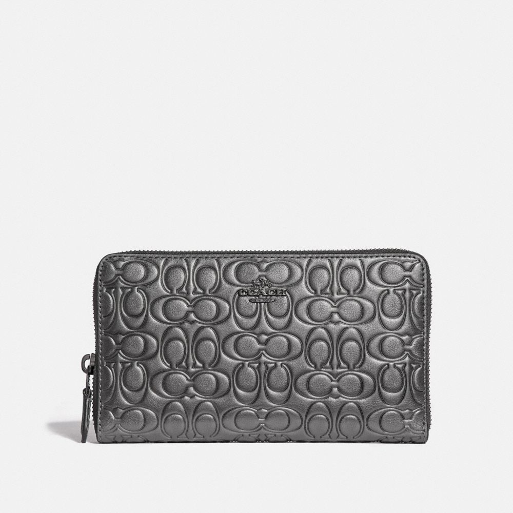 COACH F42401 Continental Wallet In Signature Leather METALLIC GRAPHITE/GUNMETAL