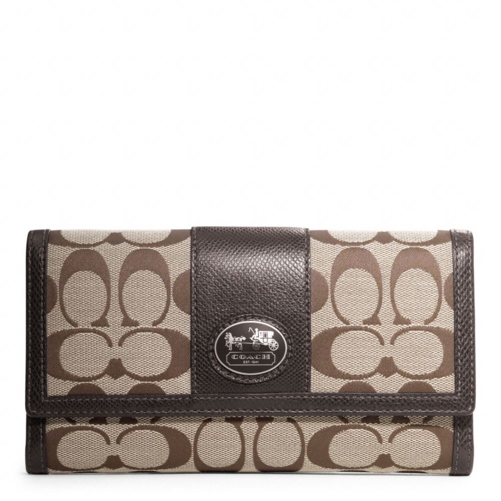 COACH F44017 Sutton Signature Checkbook Wallet 