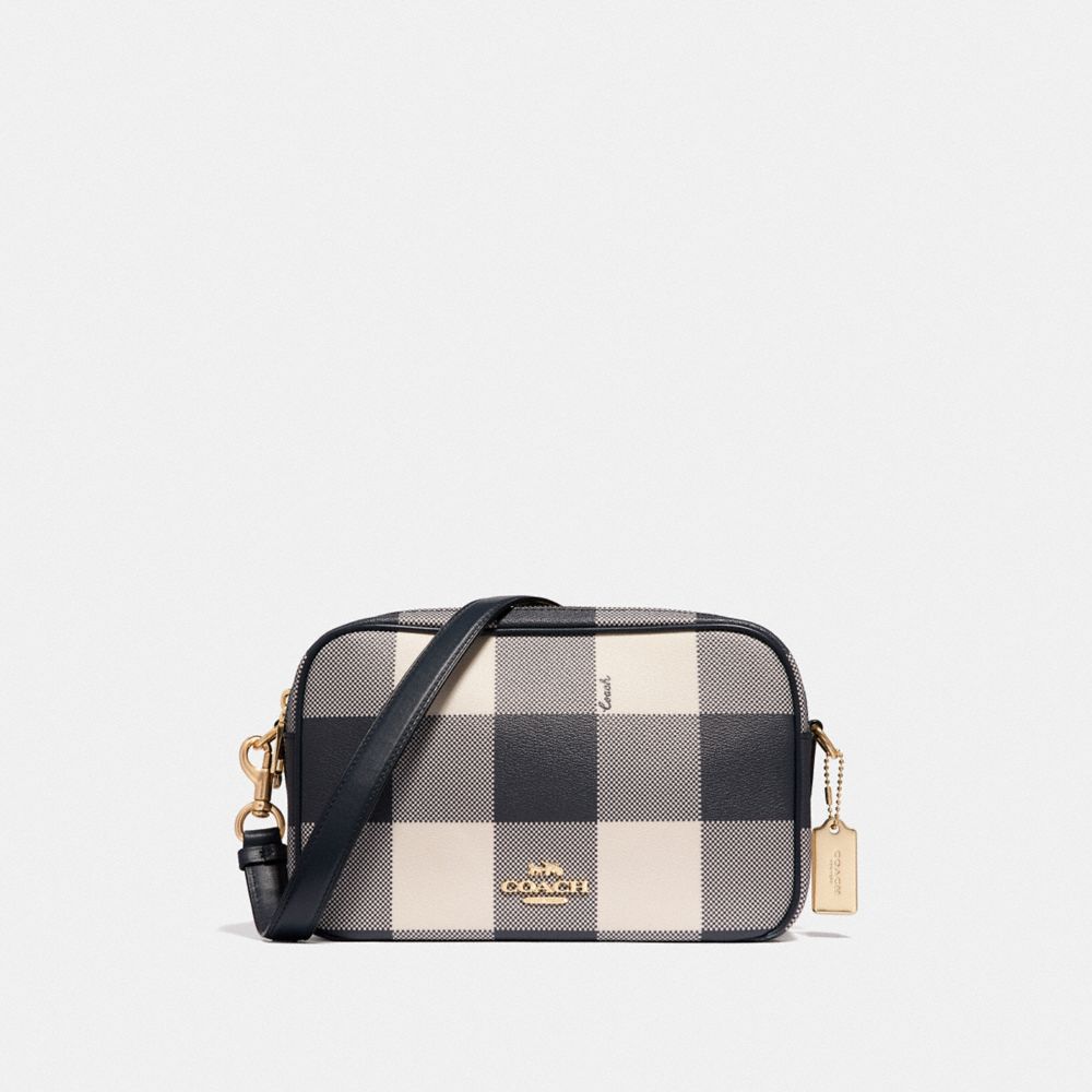 JES CROSSBODY WITH BUFFALO PLAID PRINT - MIDNIGHT/LIGHT GOLD - COACH F44954