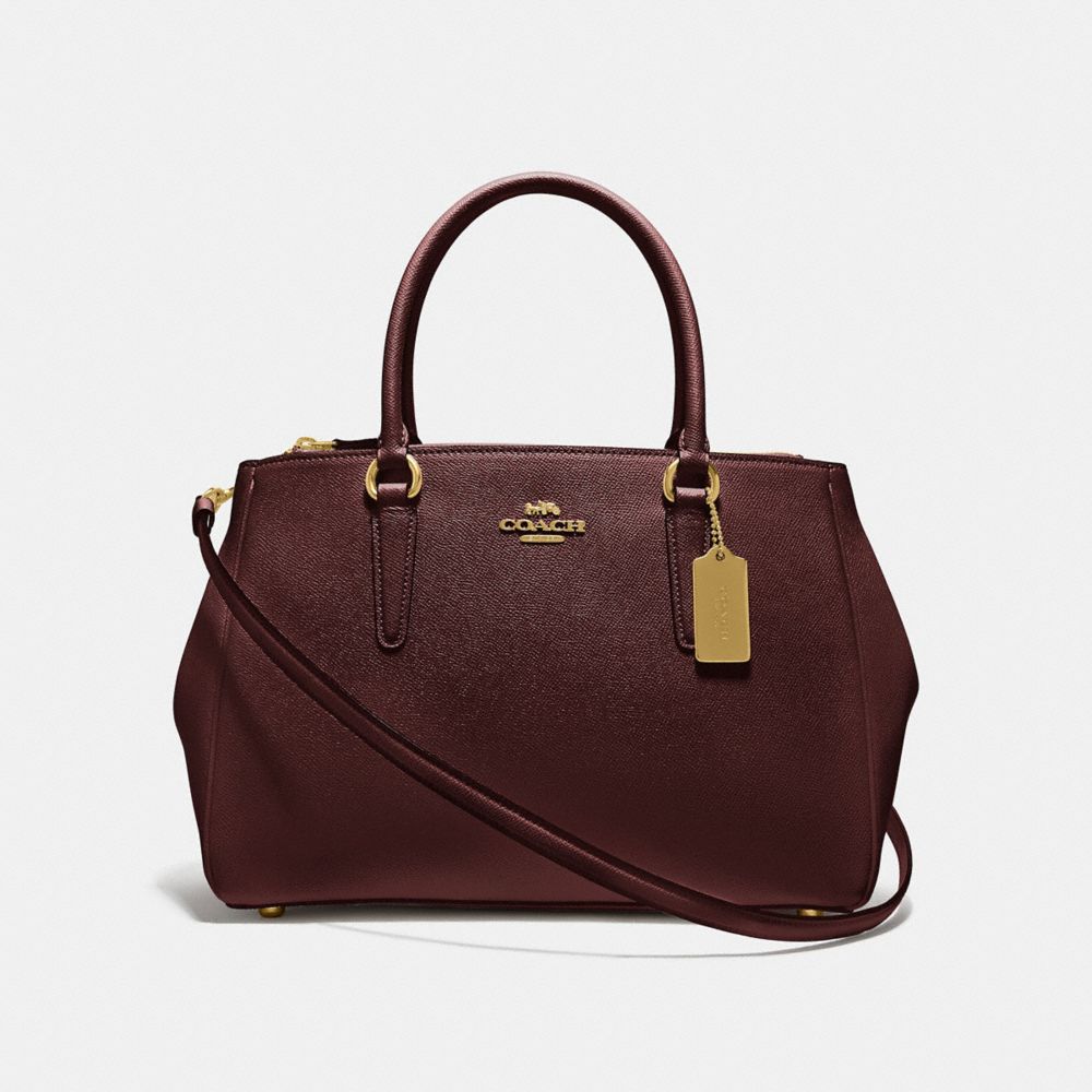 COACH LARGE SURREY CARRYALL - WINE/IMITATION GOLD - F44955