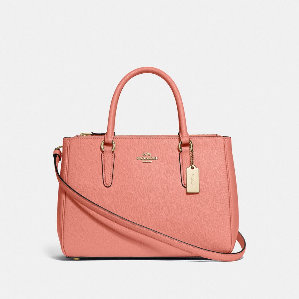 COACH F44958 SURREY CARRYALL LIGHT-CORAL/GOLD