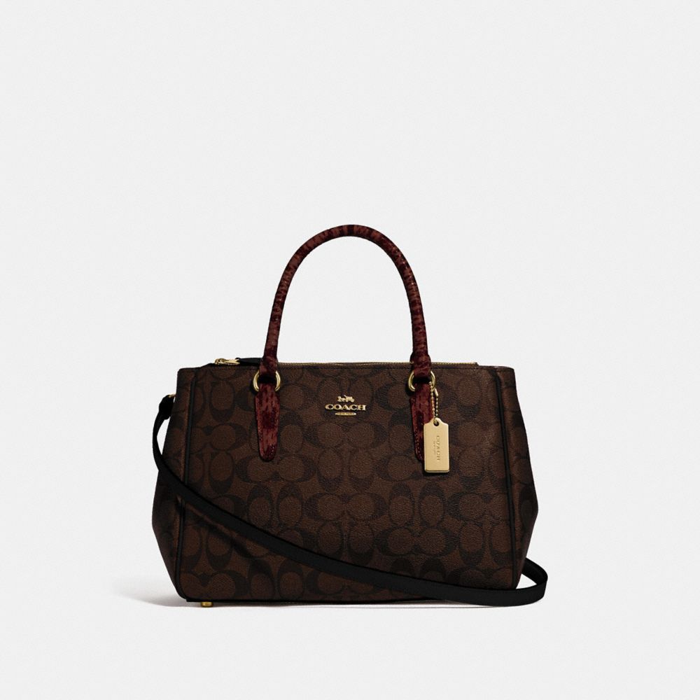 COACH F44959 - SURREY CARRYALL IN SIGNATURE CANVAS BROWN BLACK/MULTI/IMITATION GOLD
