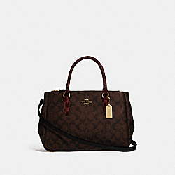 SURREY CARRYALL IN SIGNATURE CANVAS - F44959 - BROWN BLACK/MULTI/IMITATION GOLD