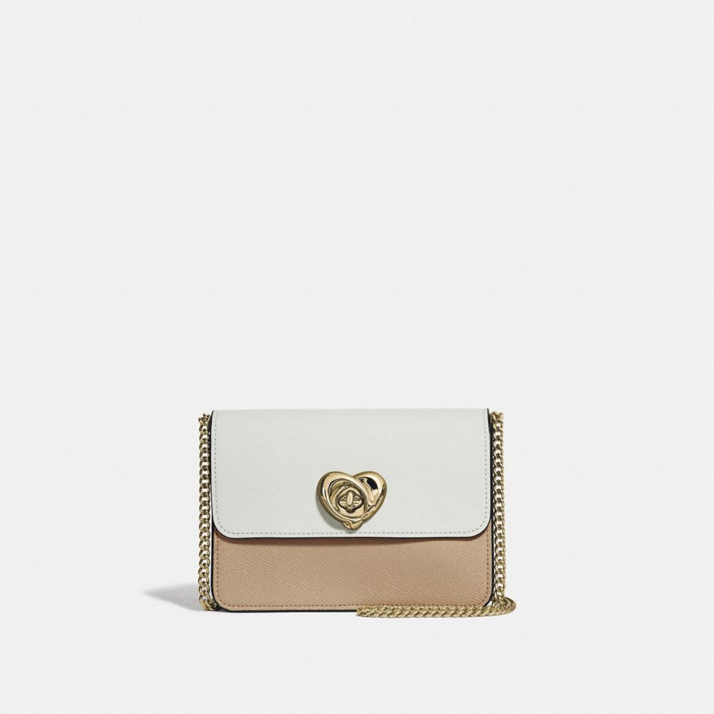 COACH F44963 BOWERY CROSSBODY IN COLORBLOCK WITH HEART TURNLOCK PINK MULTI/IMITATION GOLD