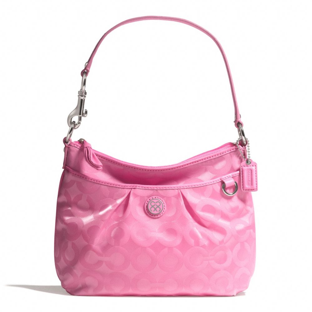 COACH F45382 Julia Nylon Top Handle Pouch SILVER/PINK 2