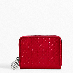 COACH CHELSEA EMBOSSED PATENT ZIP CARD CASE - ONE COLOR - F45838
