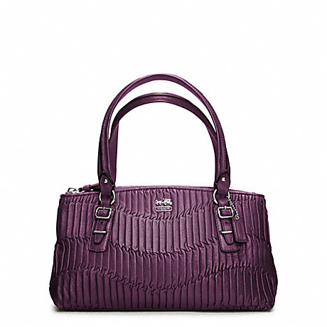 COACH F45928 MADISON GATHERED LEATHER SMALL BAG SILVER/AUBERGINE